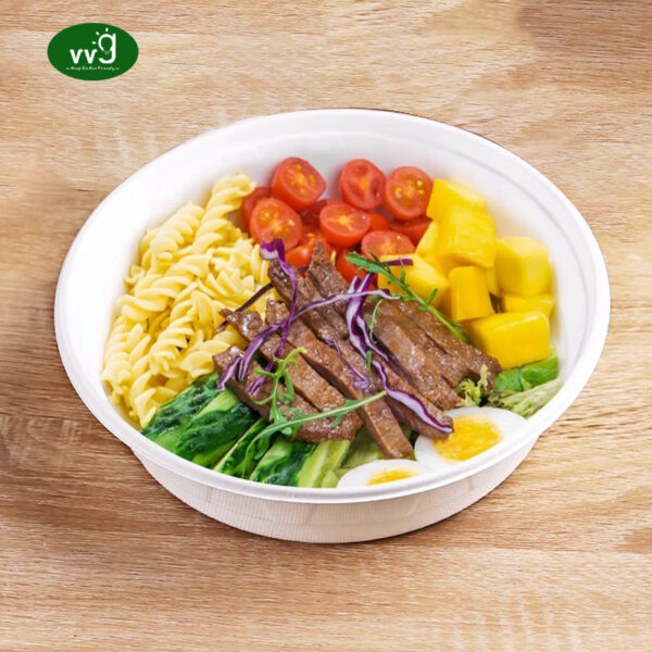 Biodegradable Disposable Bagasse Paper Bowl For Vegetables