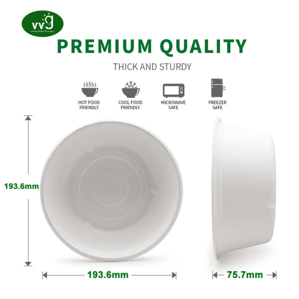 Biodegradable Heavy Duty Sugarcane Bagasse Bowls