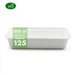 Sukkerrør bagasse matemballasjeboks biologisk nedbrytbar takeaway matbeholder 500 ml