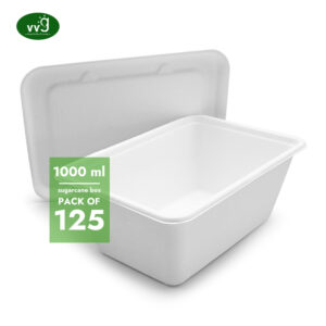 VVG 1000 ml engangs sukkerrør bagasse matemballasjeboks