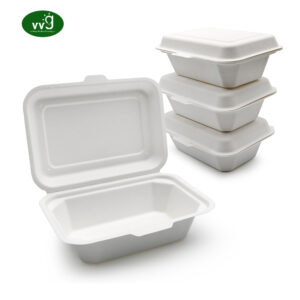 VVG 600ml Sukkerrør Bagasse Biologisk nedbrytbar Clamshell