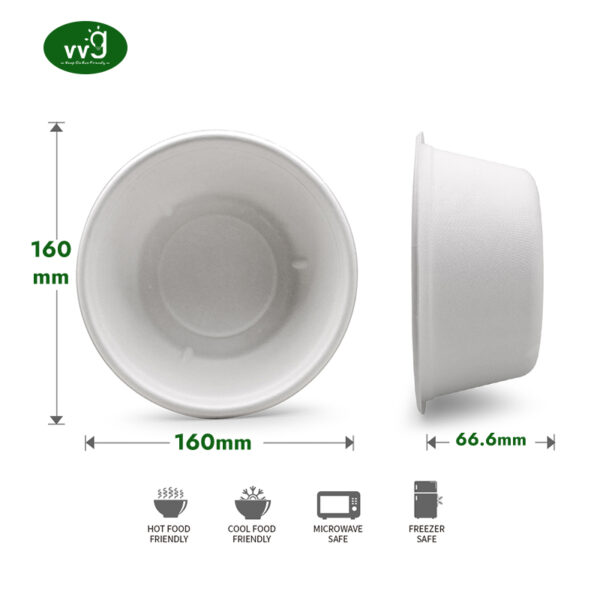 VVG Wholesale 750ml Eco Friendly Disposable Bowl
