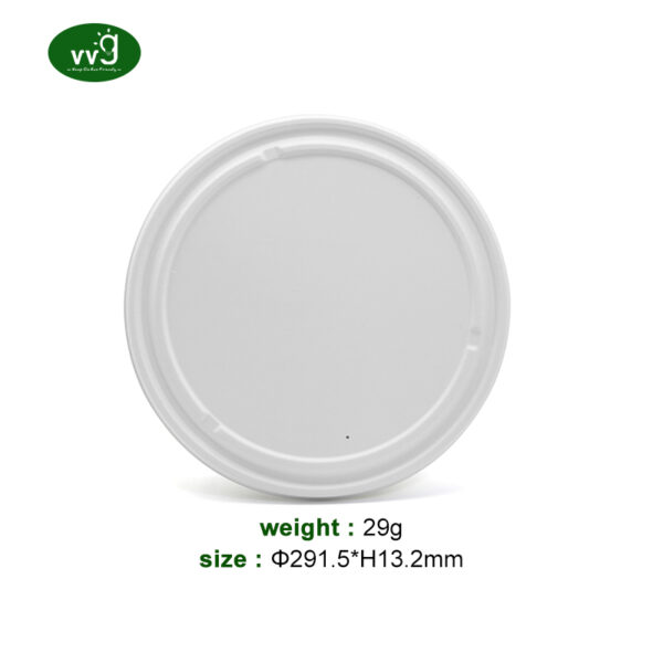 Lid Of The White Sugarcane Bagasse Bowl