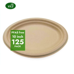10 Tommers sukkerrør bagasse ovale middagstallerkener