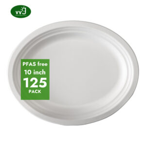 100% Komposterbare ovale plater Biologisk nedbrytbare plater