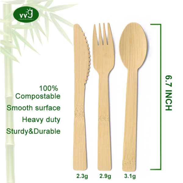 Bamboo Knives Disposable 100% Compostable Biodegradable Knife