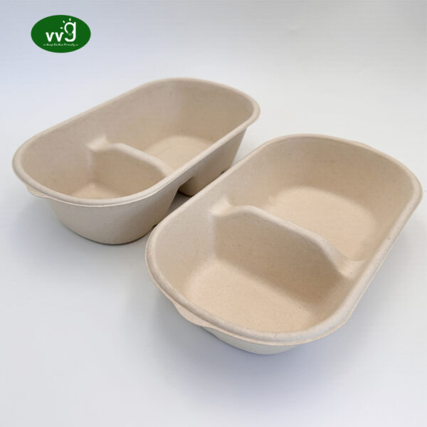 Paper Lunch Box Disposable 2 Compartment